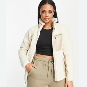 Goodfellow & Co Cream Sherpa Fleece Zip-up Jacket Size M